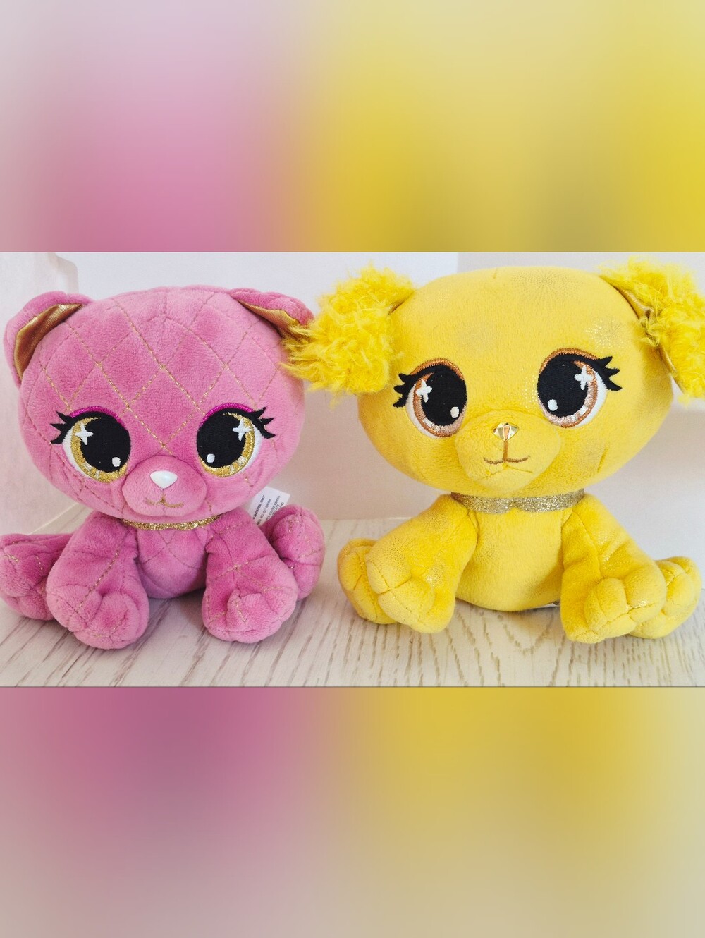 Lot of 2 GUND P.Lushes Pets -NWT Samara Sunrise & EUC Madam Purnell 6" Plush